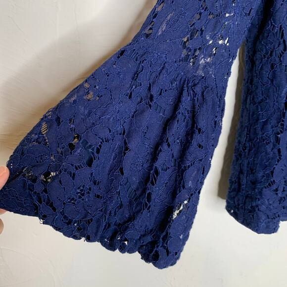 Lace Blue Laundry Puff Flounce Long Sleeve Sz Medium - Picture 7 of 9
